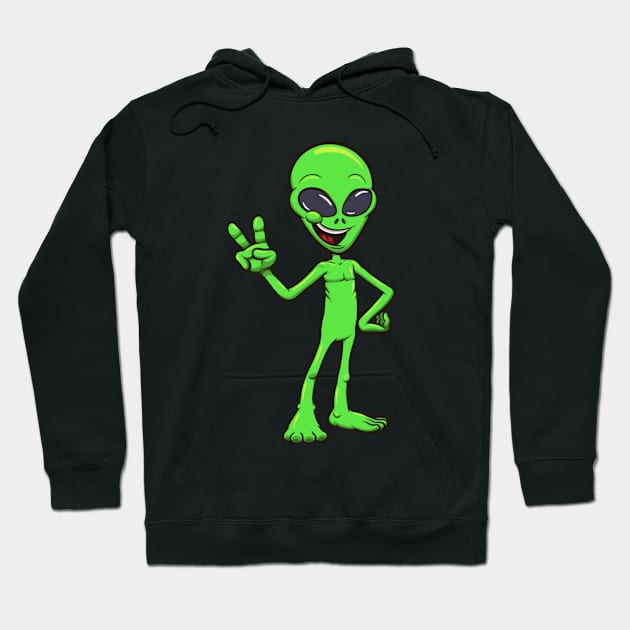 Friendly Alien Hoodie by TheMaskedTooner